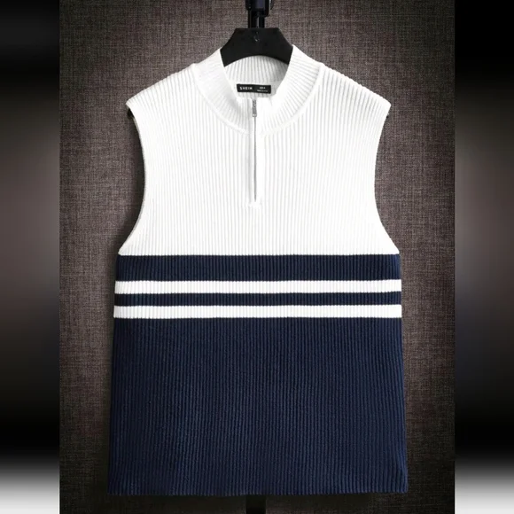 NEW! MENS SLEEVELESS KNIT ZIP SHIRT SIZE S - Picture 1 of 3